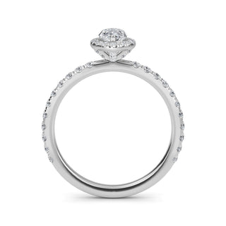 Marquise Cut Halo Pavé Engagement Ring 0.5 ct