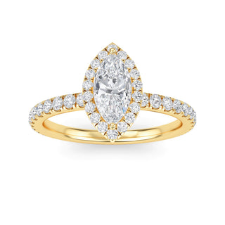 Marquise Cut Halo Pavé Engagement Ring 0.5 ct