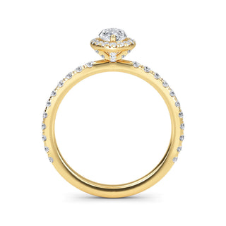 Marquise Cut Halo Pavé Engagement Ring 0.5 ct