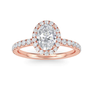 Oval Cut Hidden Halo Engagement Ring 1.0 ct