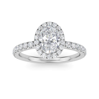 Oval Cut Hidden Halo Engagement Ring 1.0 ct