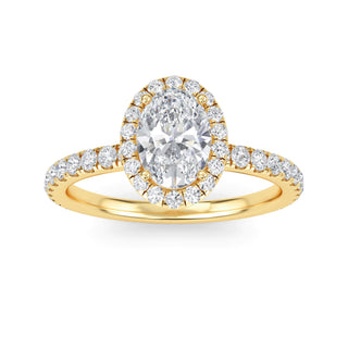 Oval Cut Hidden Halo Engagement Ring 1.0 ct