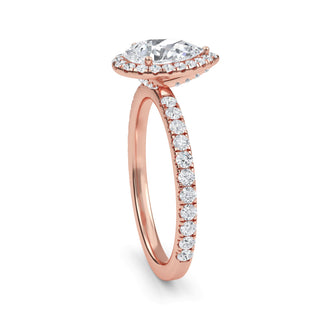 Pear Cut Halo Pavé Engagement Ring 1.0 ct