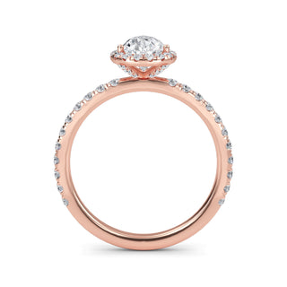 Pear Cut Halo Pavé Engagement Ring 1.0 ct