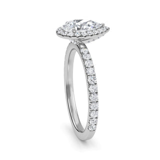 Pear Cut Halo Pavé Engagement Ring 1.0 ct
