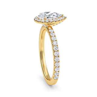 Pear Cut Halo Pavé Engagement Ring 1.0 ct