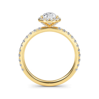 Pear Cut Halo Pavé Engagement Ring 1.0 ct