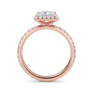 Princess Cut Halo Pavé Engagement Ring 1.0 ct