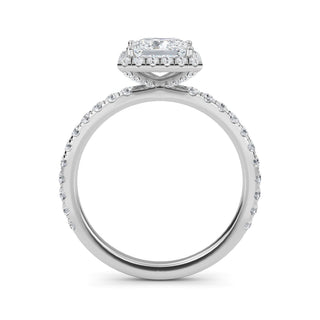 Princess Cut Halo Pavé Engagement Ring 1.0 ct