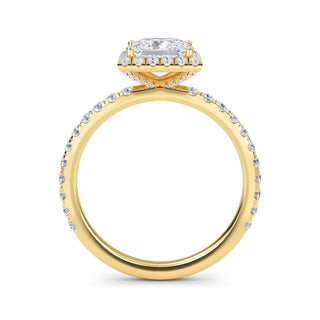 Princess Cut Halo Pavé Engagement Ring 1.0 ct