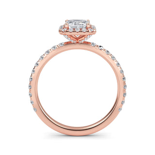 Emerald Cut Classic Halo Pavé Engagement Ring 1.0 ct