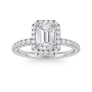 Emerald Cut Classic Halo Pavé Engagement Ring 1.0 ct