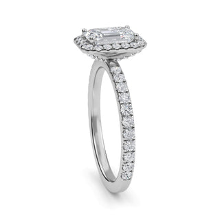 Emerald Cut Classic Halo Pavé Engagement Ring 1.0 ct