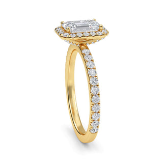 Emerald Cut Classic Halo Pavé Engagement Ring 1.0 ct