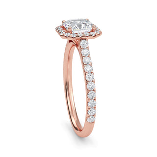 Asscher Cut Halo Refined Pavé Engagement Ring 1.0 ct