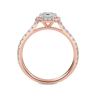 Asscher Cut Halo Refined Pavé Engagement Ring 1.0 ct