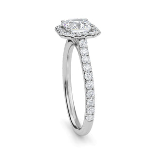Asscher Cut Halo Refined Pavé Engagement Ring 1.0 ct