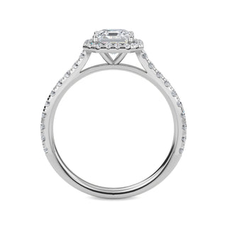 Asscher Cut Halo Refined Pavé Engagement Ring 1.0 ct