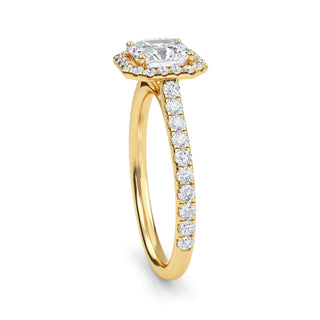 Asscher Cut Halo Refined Pavé Engagement Ring 1.0 ct