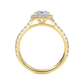 Asscher Cut Halo Refined Pavé Engagement Ring 1.0 ct