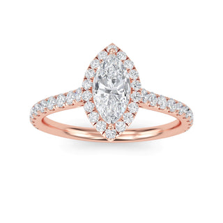 Princess Cut Halo Micro-Pavé Engagement Ring 1.0 ct