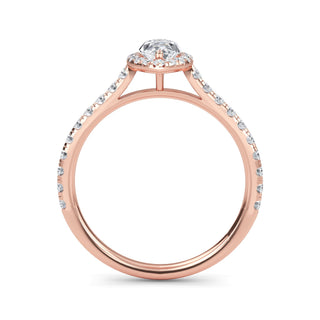 Marquise Cut Elegant Halo Pavé Engagement Ring 0.5 ct