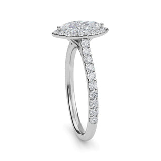 Marquise Cut Elegant Halo Pavé Engagement Ring 0.5 ct