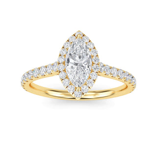 Princess Cut Halo Micro-Pavé Engagement Ring 1.0 ct
