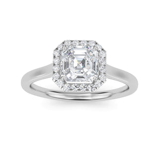 Asscher Cut Halo Cathedral Engagement Ring 1.0 ct
