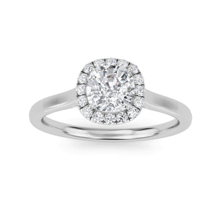Cushion Cut Halo Cathedral Engagement Ring 0.5 ct