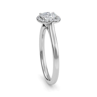 Cushion Cut Halo Cathedral Engagement Ring 0.5 ct