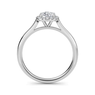 Cushion Cut Halo Cathedral Engagement Ring 0.5 ct
