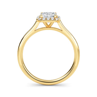 Emerald Cut Halo Cathedral Engagement Ring 1.0 ct