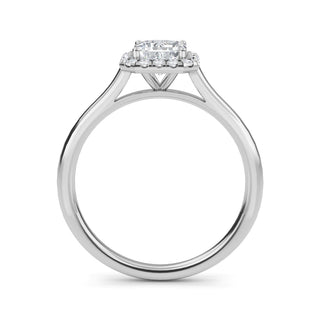 Emerald Cut Halo Cathedral Engagement Ring 1.0 ct