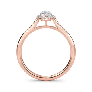 Marquise Cut Halo Cathedral Engagement Ring 0.5 ct