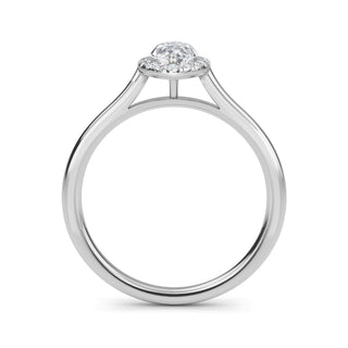 Marquise Cut Halo Cathedral Engagement Ring 0.5 ct