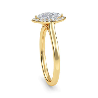 Marquise Cut Halo Cathedral Engagement Ring 0.5 ct