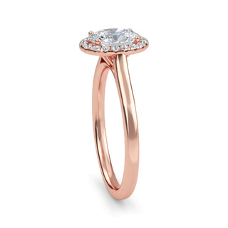 Oval Cut Halo Cathedral Engagement Ring 0.75 ct