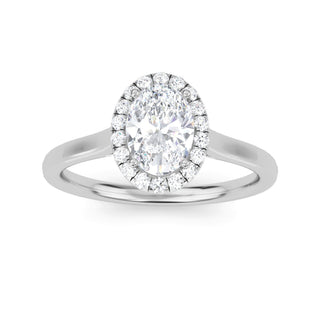 Oval Cut Halo Cathedral Engagement Ring 0.75 ct