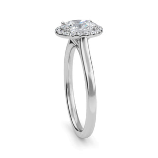 Oval Cut Halo Cathedral Engagement Ring 0.75 ct