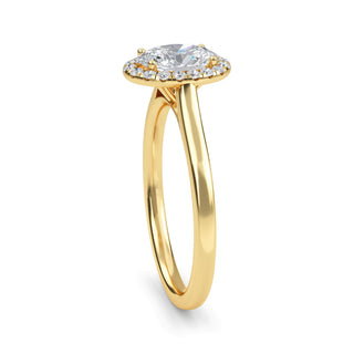 Oval Cut Halo Cathedral Engagement Ring 0.75 ct