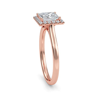 Princess Cut Halo Cathedral Engagement Ring 1.0 ct