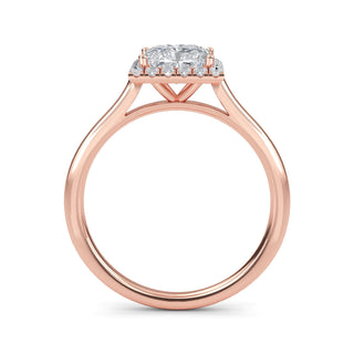 Princess Cut Halo Cathedral Engagement Ring 1.0 ct