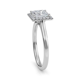 Princess Cut Halo Cathedral Engagement Ring 1.0 ct