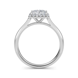 Princess Cut Halo Cathedral Engagement Ring 1.0 ct