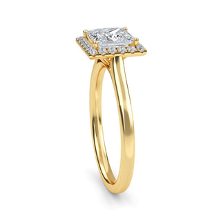 Princess Cut Halo Cathedral Engagement Ring 1.0 ct