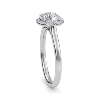 Round Cut Halo Elevated Cathedral Engagement Ring 0.8 ct