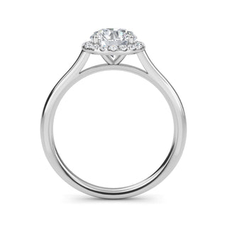 Round Cut Halo Elevated Cathedral Engagement Ring 0.8 ct