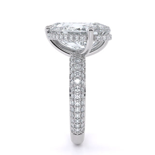 Two-Stone Pear and Emerald Cut Engagement Ring with Pavé Accents