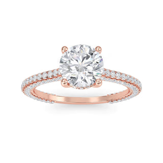 Round Cut Pavé Engagement Ring 1.0 ct